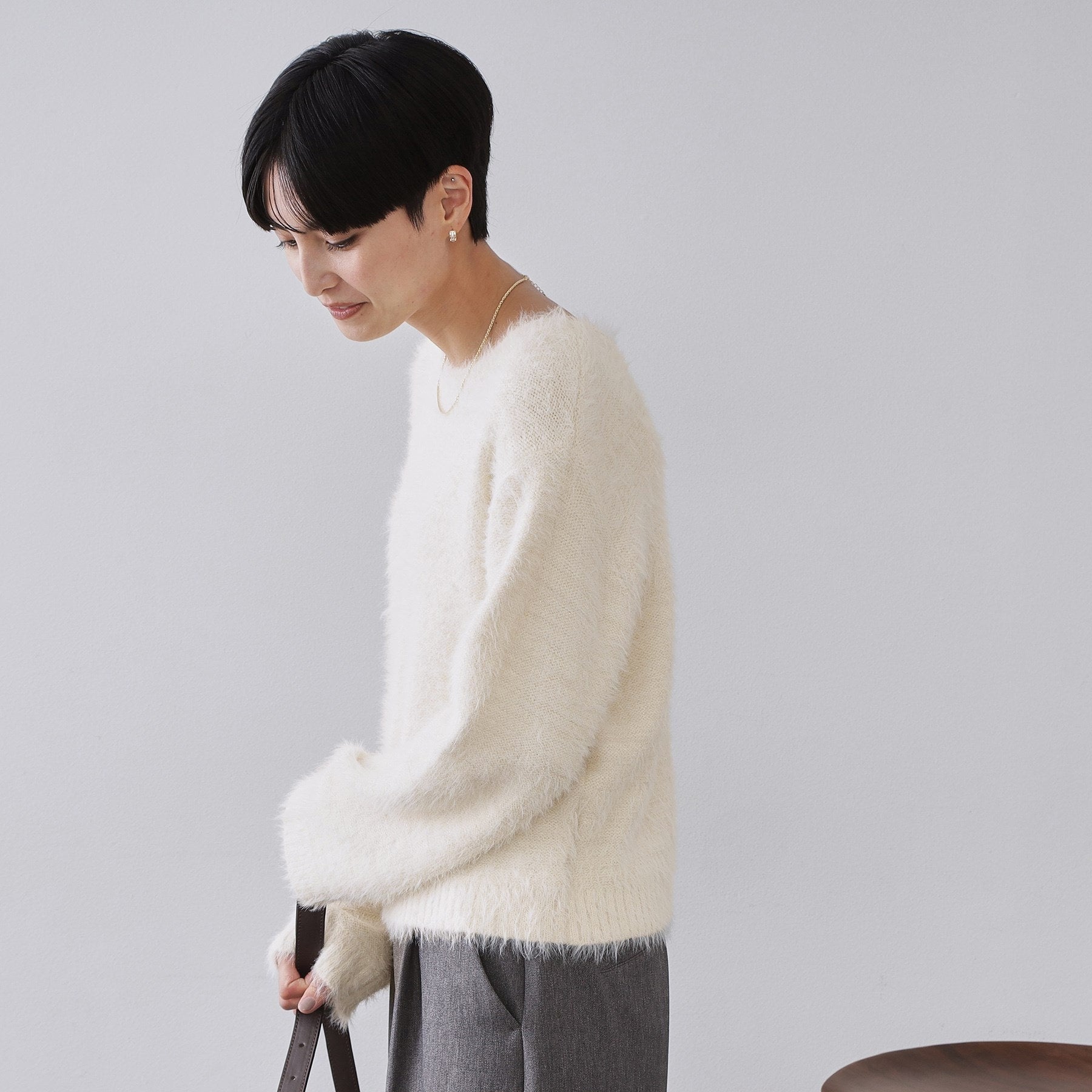 オペーク ドット クリップ OPAQUE.CLIP ラメシャギーニット【洗濯機OK】 （ラベンダー(680)） ラベンダー(680)