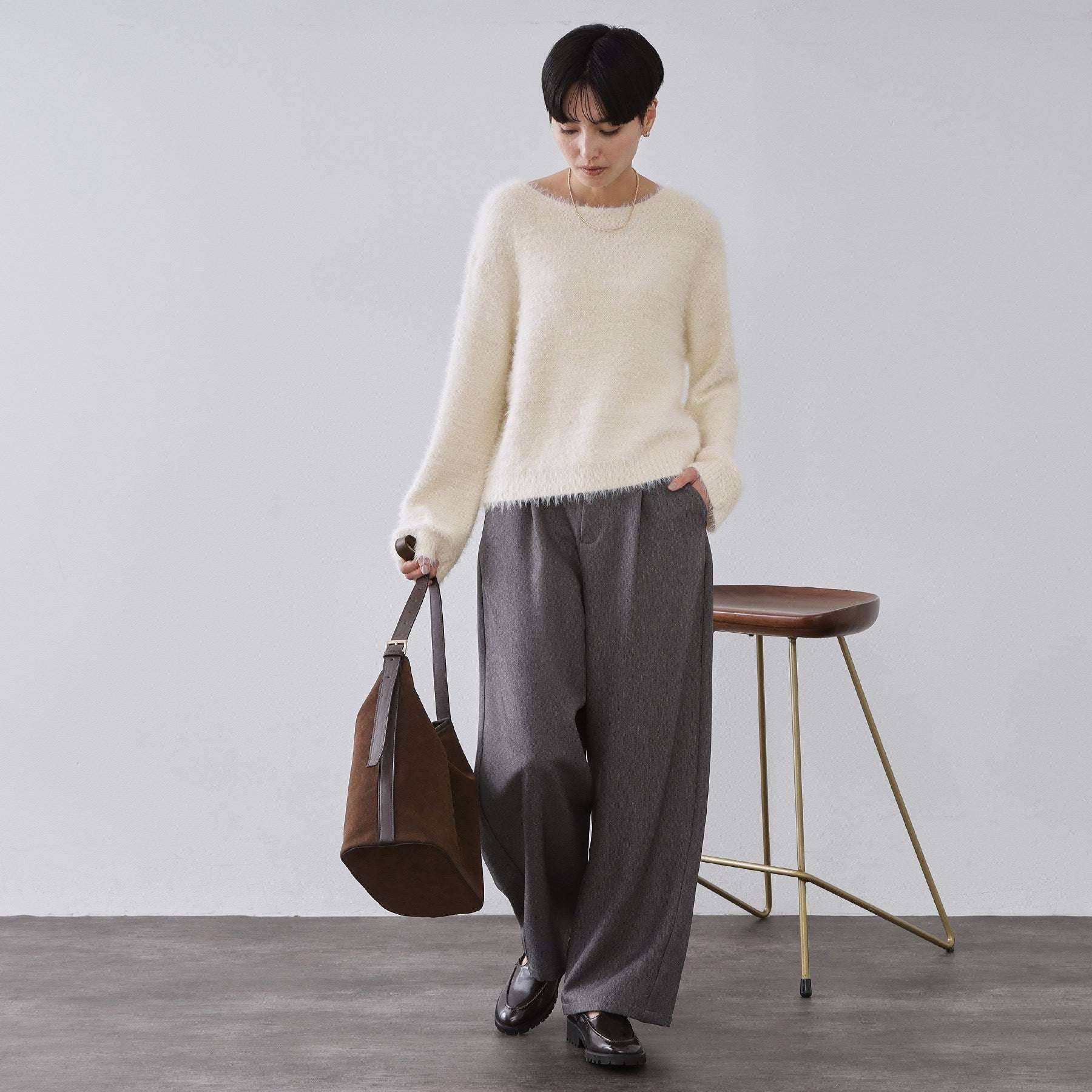 オペーク ドット クリップ OPAQUE.CLIP ラメシャギーニット【洗濯機OK】 （ラベンダー(680)） ラベンダー(680)