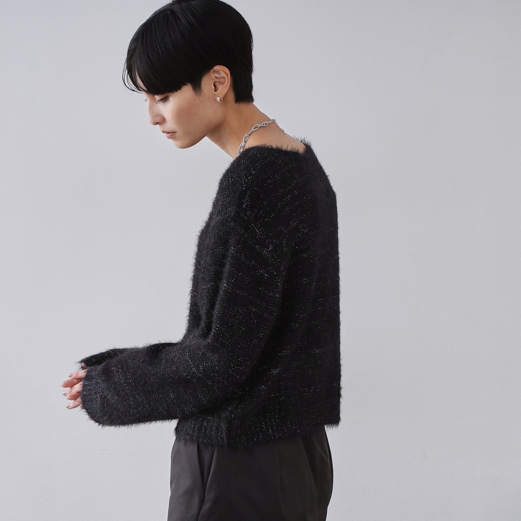 オペーク ドット クリップ OPAQUE.CLIP ラメシャギーニット【洗濯機OK】 （ラベンダー(680)） ラベンダー(680)