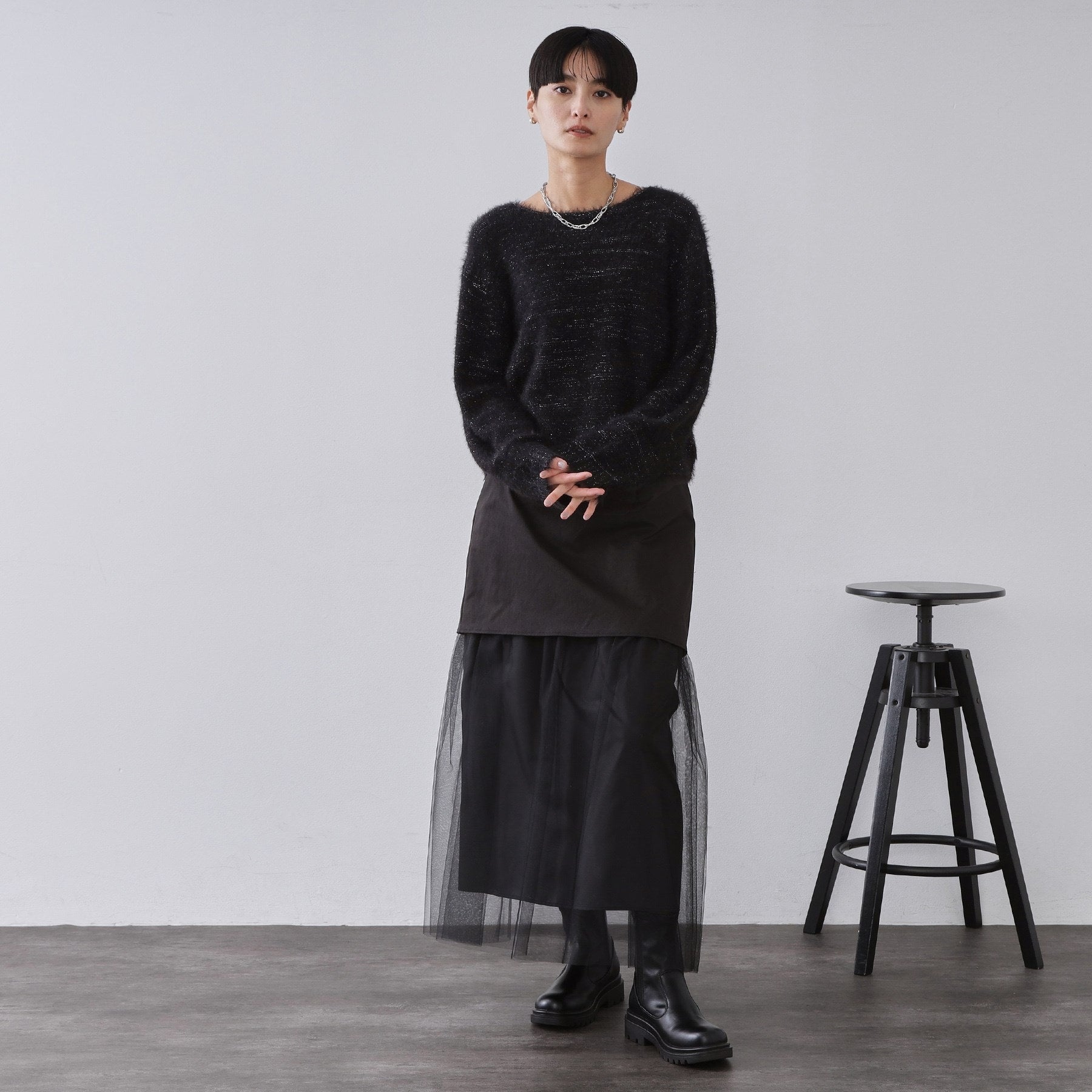 オペーク ドット クリップ OPAQUE.CLIP ラメシャギーニット【洗濯機OK】 （ラベンダー(680)） ラベンダー(680)