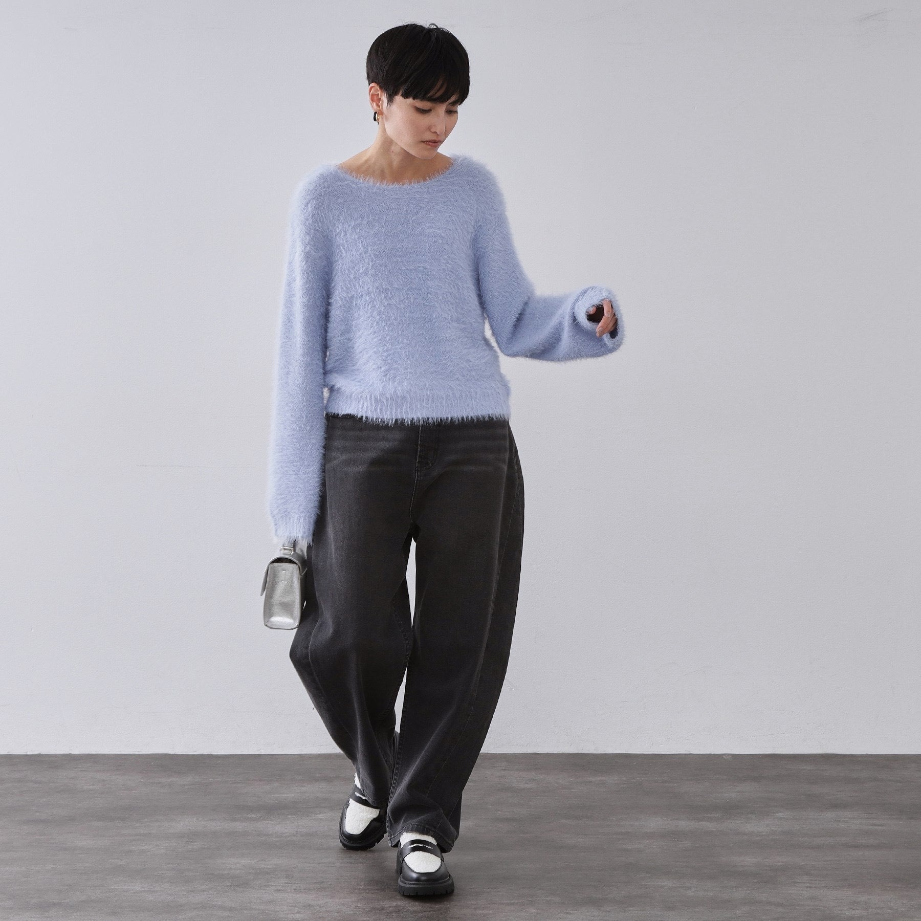 オペーク ドット クリップ OPAQUE.CLIP ラメシャギーニット【洗濯機OK】 （ラベンダー(680)） ラベンダー(680)