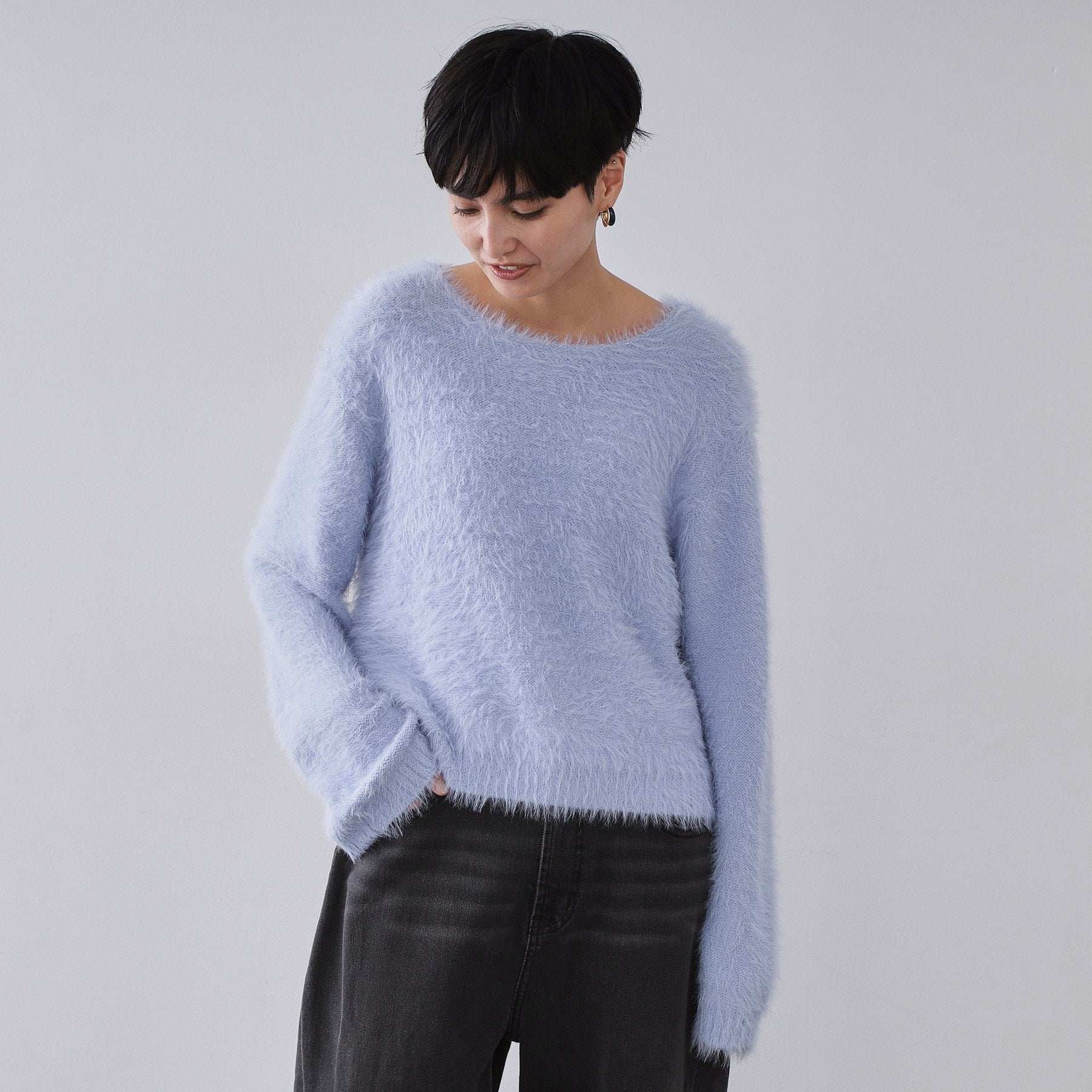 オペーク ドット クリップ OPAQUE.CLIP ラメシャギーニット【洗濯機OK】 （ラベンダー(680)） ラベンダー(680)