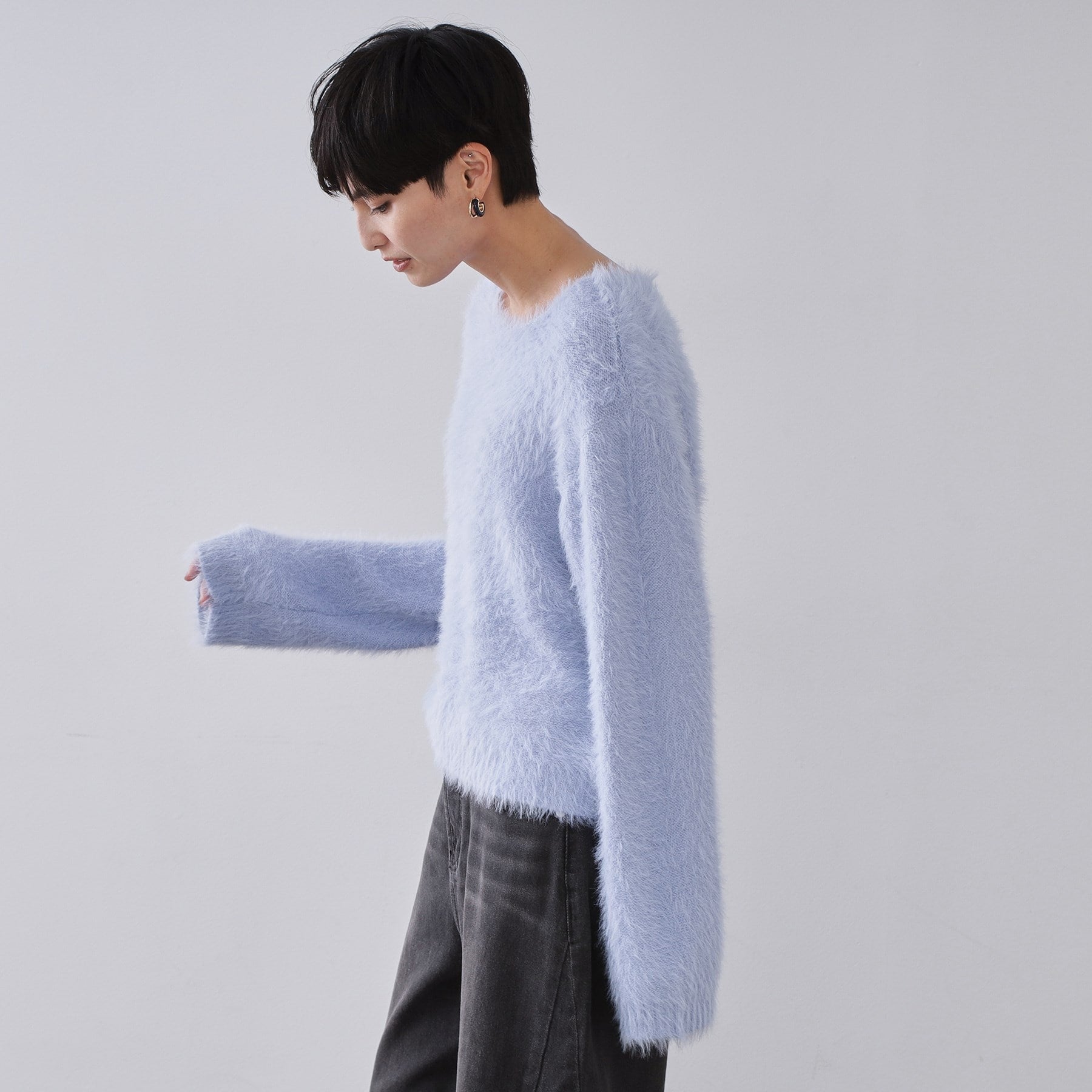 オペーク ドット クリップ OPAQUE.CLIP ラメシャギーニット【洗濯機OK】 （ラベンダー(680)） ラベンダー(680)