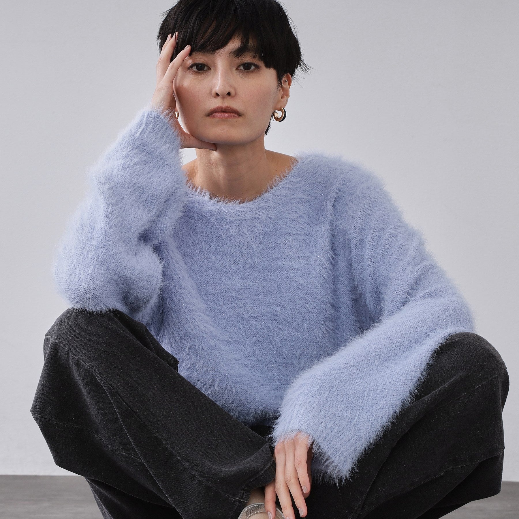 オペーク ドット クリップ OPAQUE.CLIP ラメシャギーニット【洗濯機OK】 （ラベンダー(680)） ラベンダー(680)