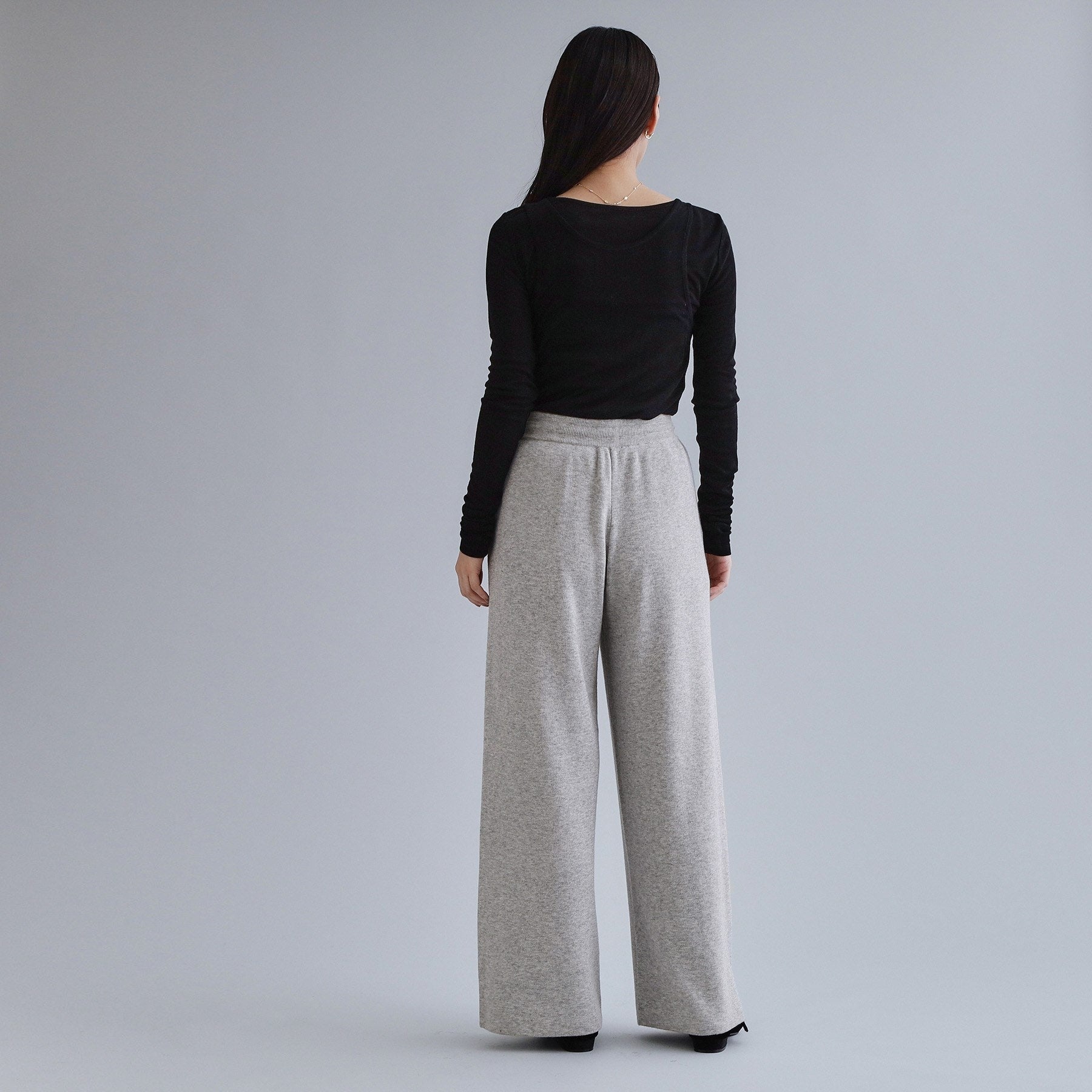 オペーク ドット クリップ OPAQUE.CLIP 【es】ニットワイドパンツ【洗濯機洗い可】 （キャメルブラウン(041)） キャメルブラウン(041)