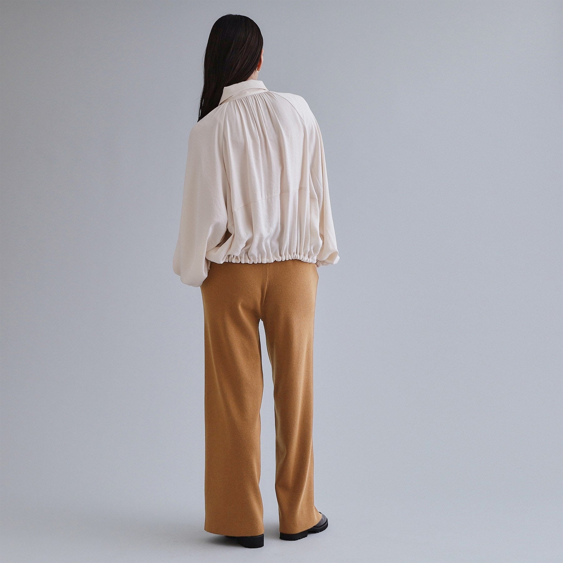 オペーク ドット クリップ OPAQUE.CLIP 【es】ニットワイドパンツ【洗濯機洗い可】 （キャメルブラウン(041)） キャメルブラウン(041)