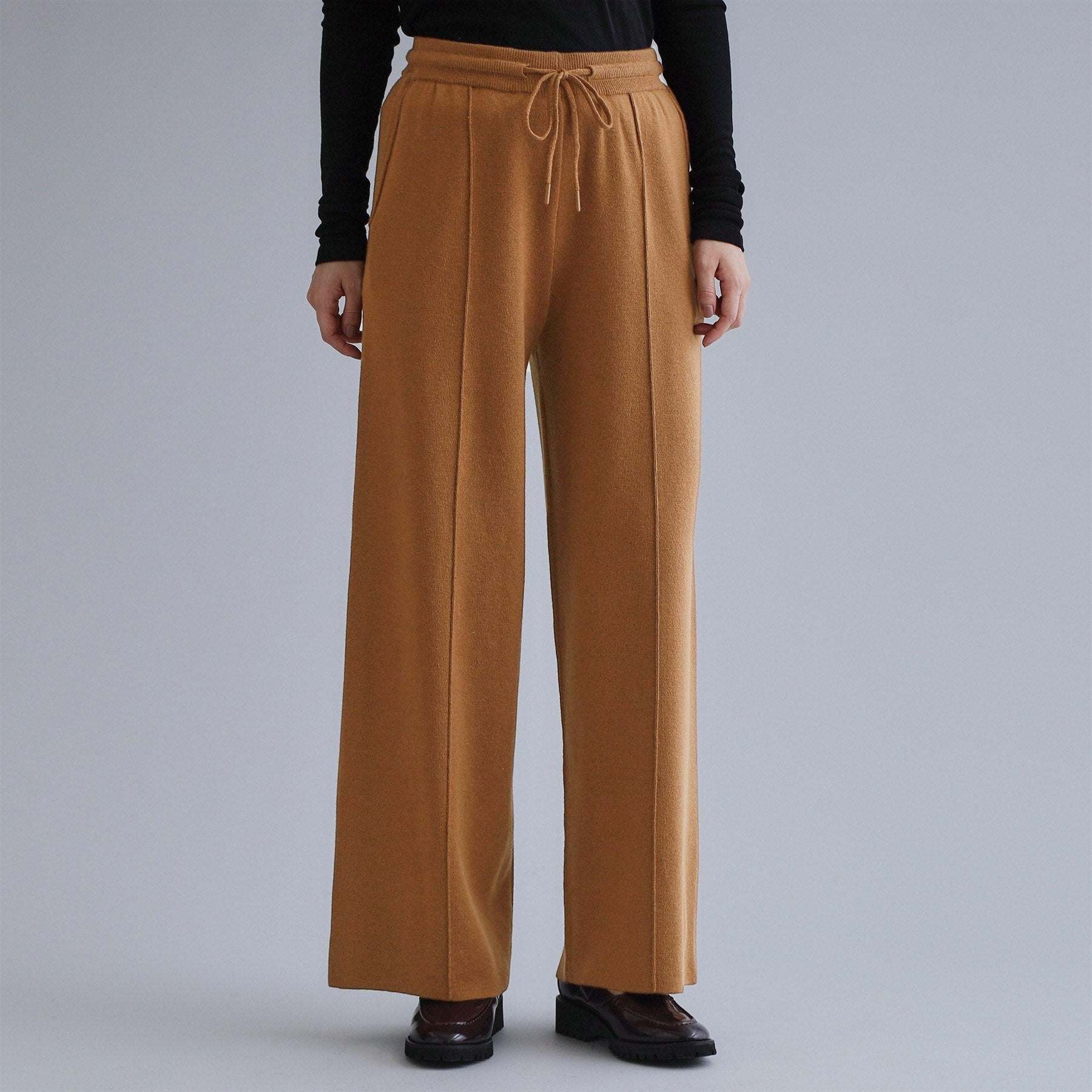 オペーク ドット クリップ OPAQUE.CLIP 【es】ニットワイドパンツ【洗濯機洗い可】 （キャメルブラウン(041)） キャメルブラウン(041)