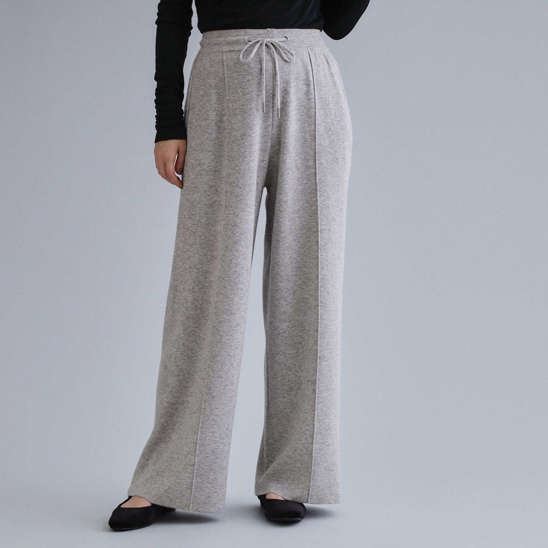 オペーク ドット クリップ OPAQUE.CLIP 【es】ニットワイドパンツ【洗濯機洗い可】 （グレー(012)） グレー(012)