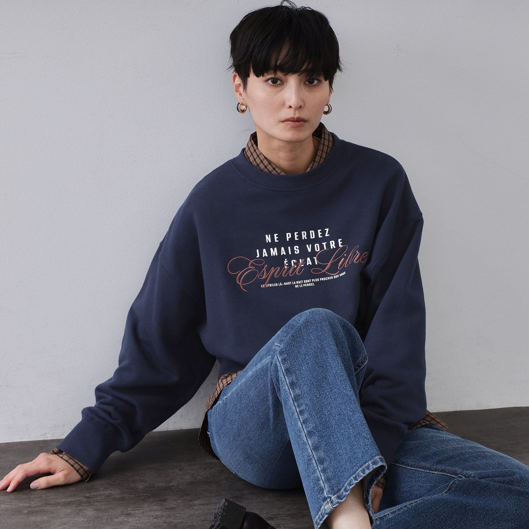 オペーク ドット クリップ OPAQUE.CLIP 裏毛プリント刺繍ロゴ【洗濯機OK】 （ネイビー(094)） ネイビー(094)