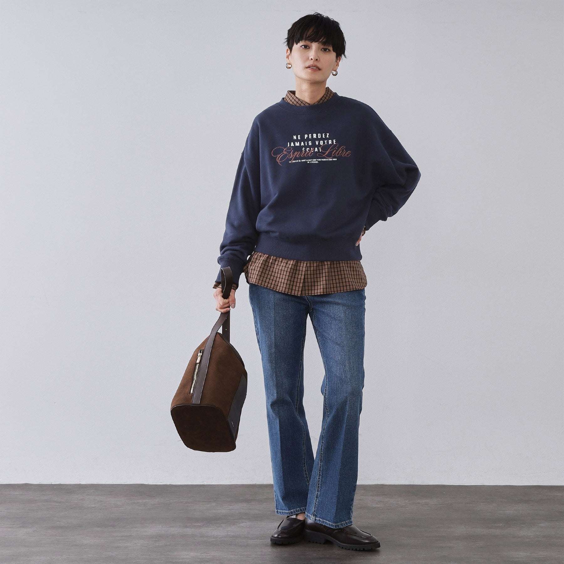 オペーク ドット クリップ OPAQUE.CLIP 裏毛プリント刺繍ロゴ【洗濯機OK】 （ネイビー(094)） ネイビー(094)