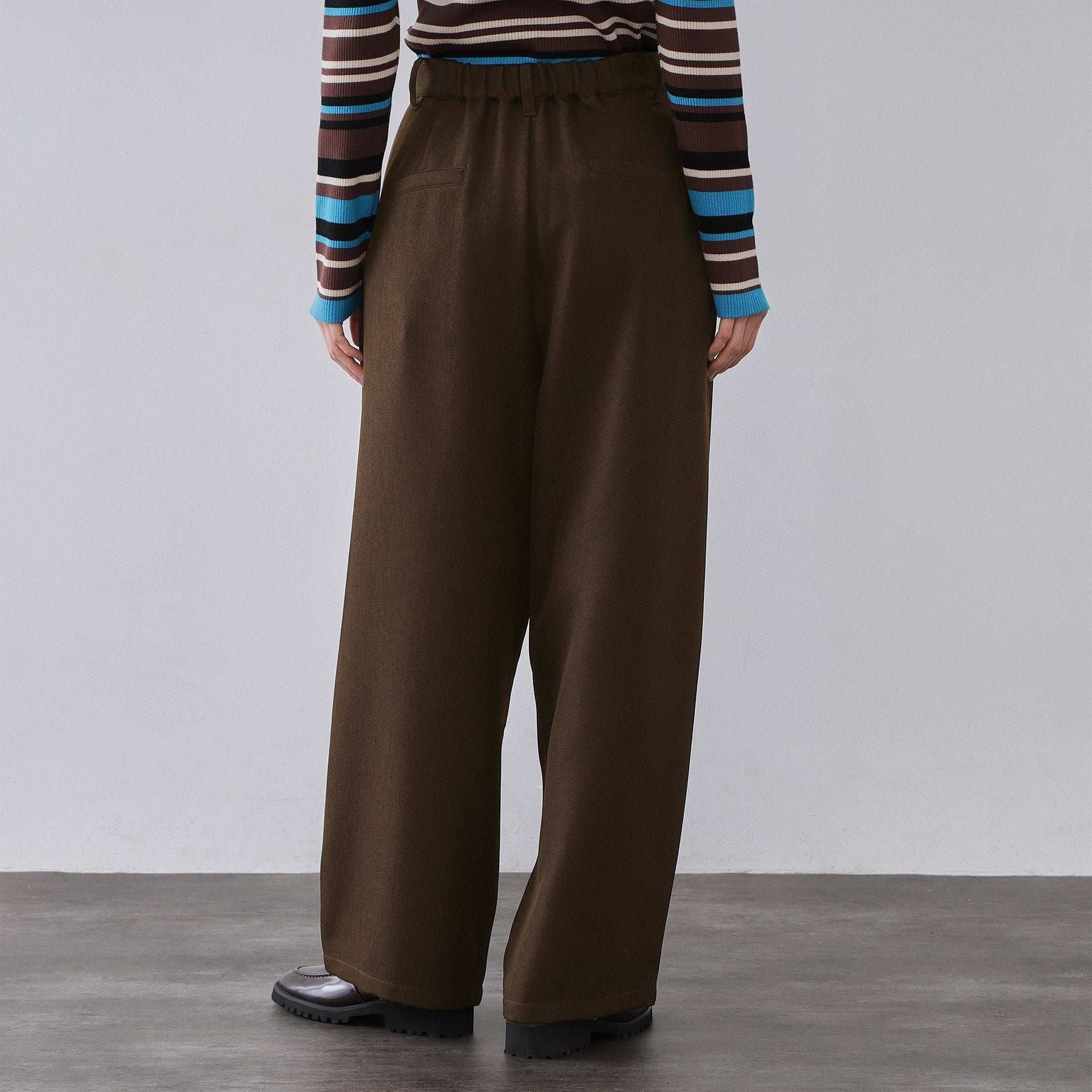 オペーク ドット クリップ OPAQUE.CLIP メランジ カーヴィーパンツ【洗濯機OK】 （チャコールグレー(014)） チャコールグレー(014)