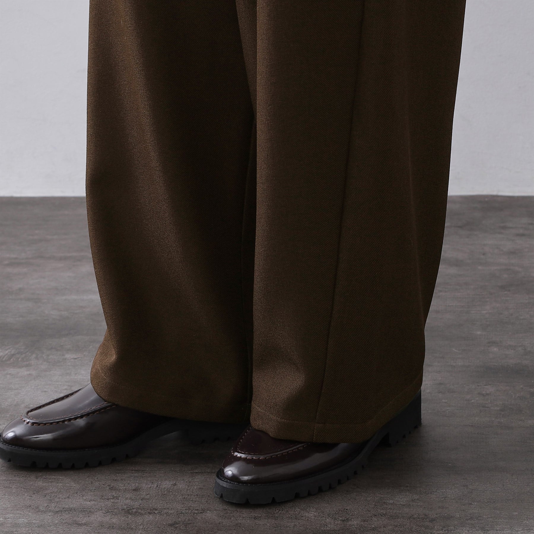 オペーク ドット クリップ OPAQUE.CLIP メランジ カーヴィーパンツ【洗濯機OK】 （チャコールグレー(014)） チャコールグレー(014)