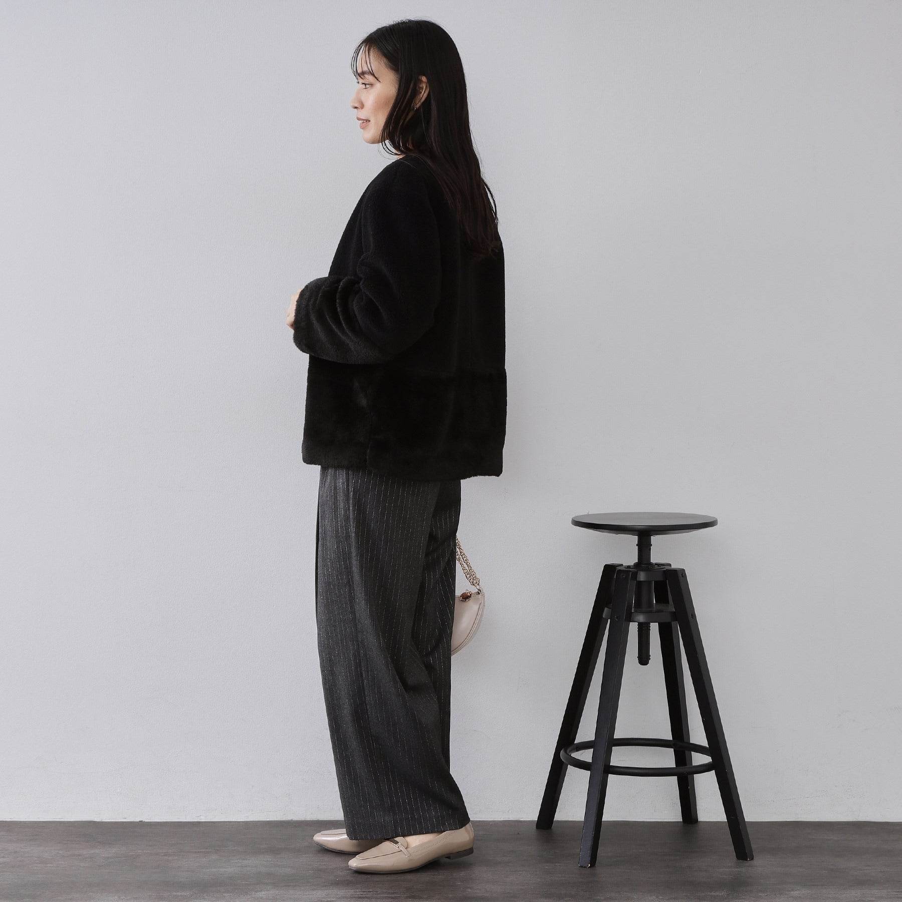 オペーク ドット クリップ OPAQUE.CLIP フェイクボア切替ショートコート （アイボリー(004)） アイボリー(004)