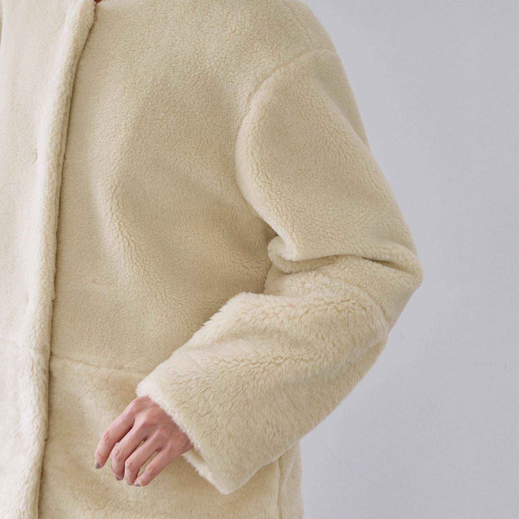 オペーク ドット クリップ OPAQUE.CLIP フェイクボア切替ショートコート （アイボリー(004)） アイボリー(004)