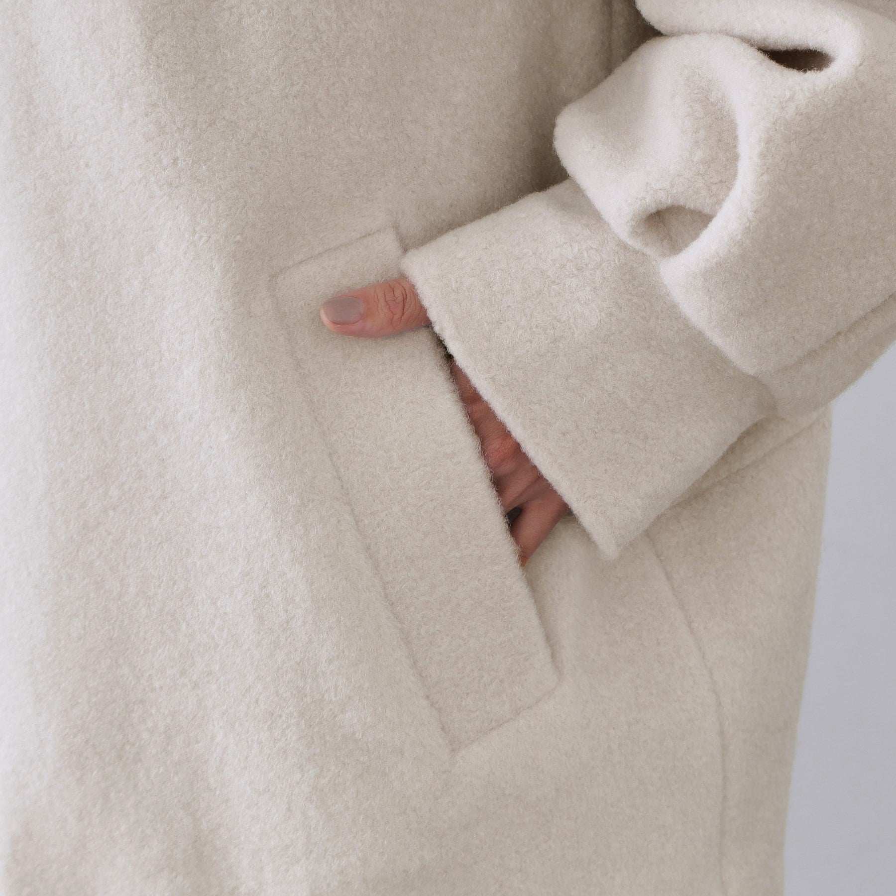 オペーク ドット クリップ OPAQUE.CLIP もこもこノーカラージップミドルコート【洗える】 （ライトベージュ(051)） ライトベージュ(051)