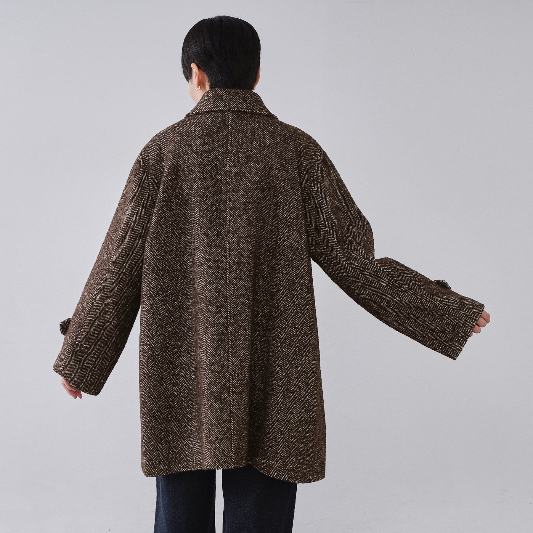 オペーク ドット クリップ OPAQUE.CLIP ヘリンボーンステンカラーコート （ブラウン(444)） ブラウン(444)