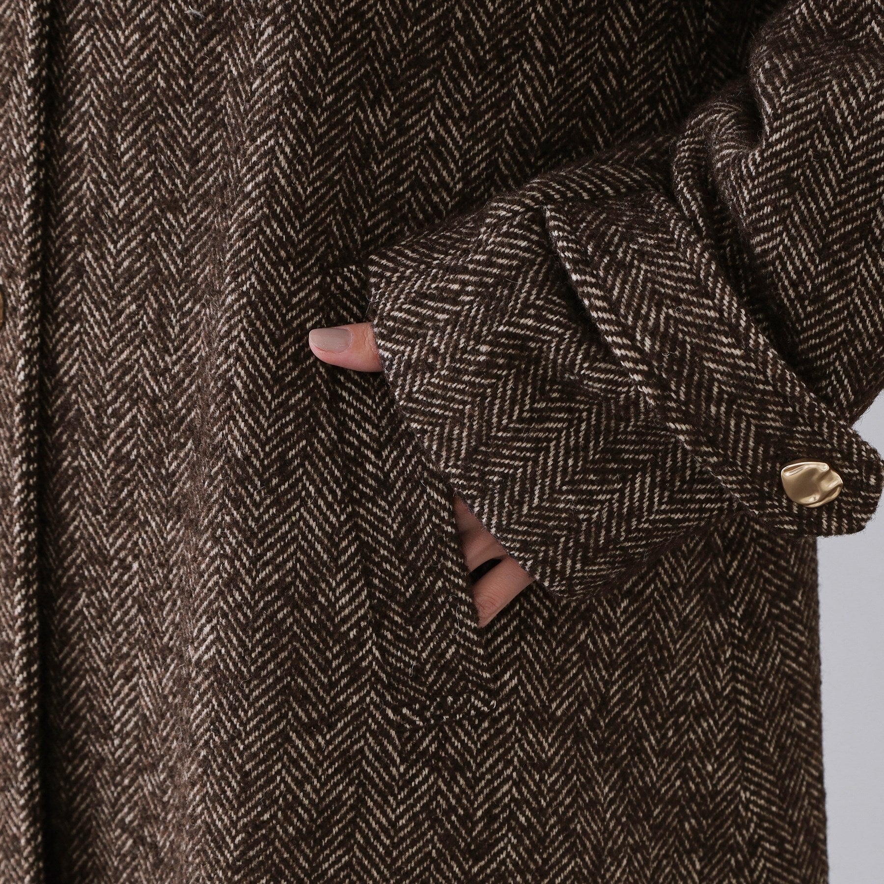 オペーク ドット クリップ OPAQUE.CLIP ヘリンボーンステンカラーコート （ブラウン(444)） ブラウン(444)