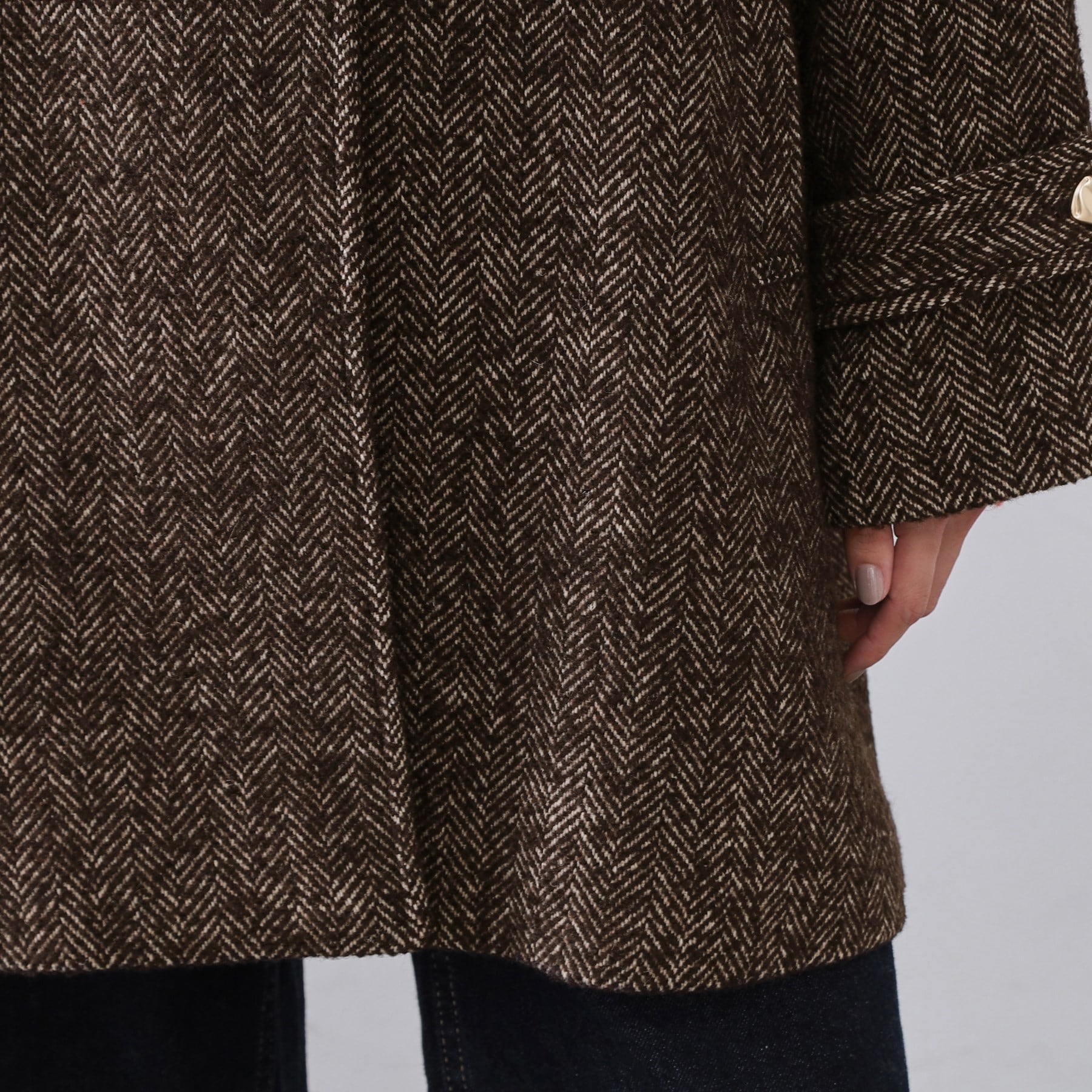 オペーク ドット クリップ OPAQUE.CLIP ヘリンボーンステンカラーコート （ブラウン(444)） ブラウン(444)