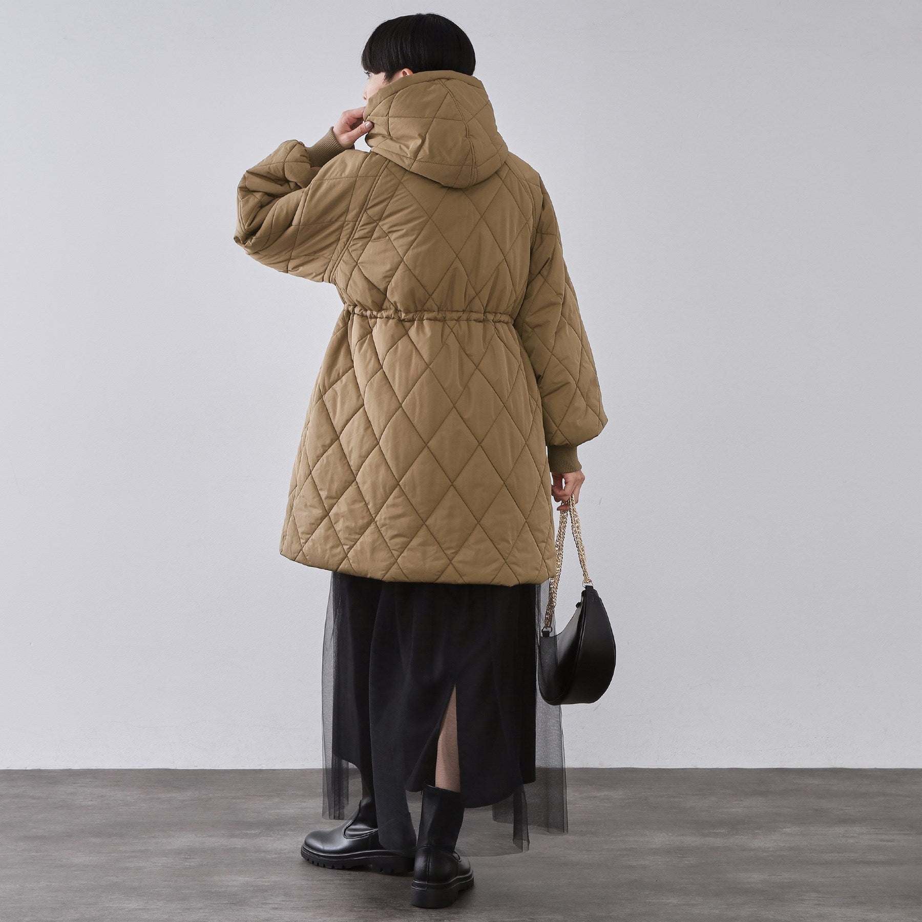 オペーク ドット クリップ OPAQUE.CLIP 撥水キルティングロングコート【洗える】 （ブラック(019)） ブラック(019)