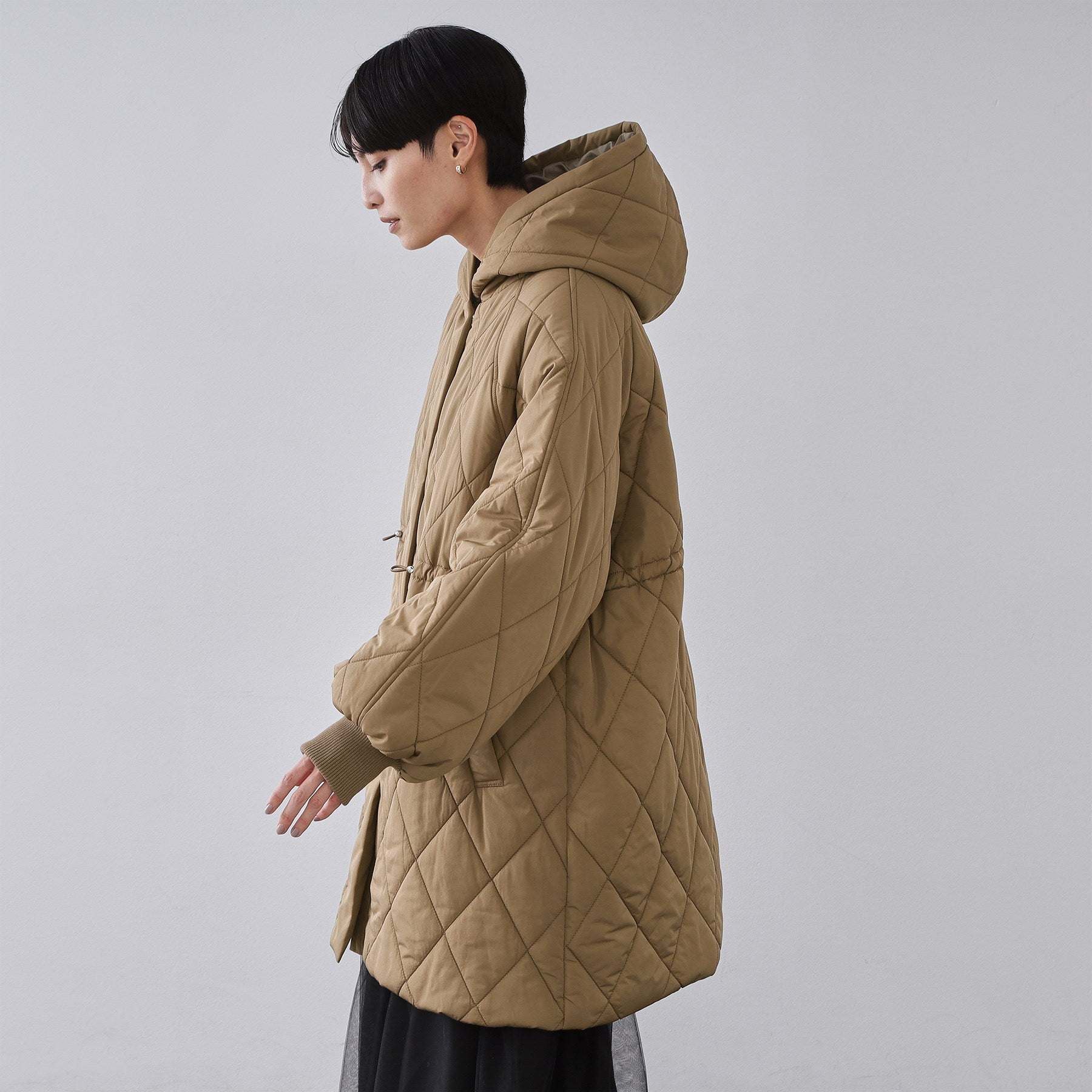 オペーク ドット クリップ OPAQUE.CLIP 撥水キルティングロングコート【洗える】 （ブラック(019)） ブラック(019)