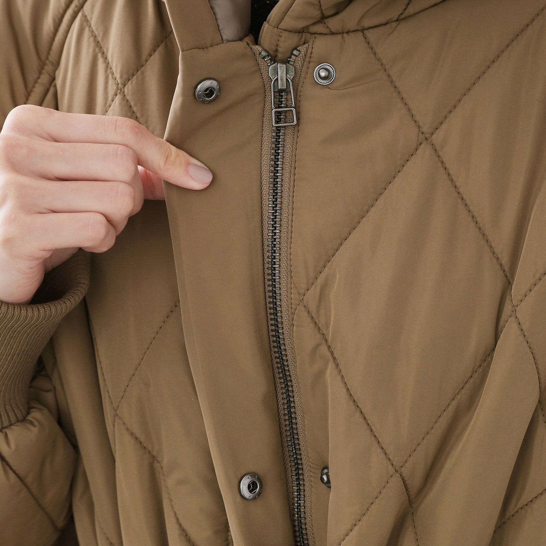 オペーク ドット クリップ OPAQUE.CLIP 撥水キルティングロングコート【洗える】 （ブラック(019)） ブラック(019)