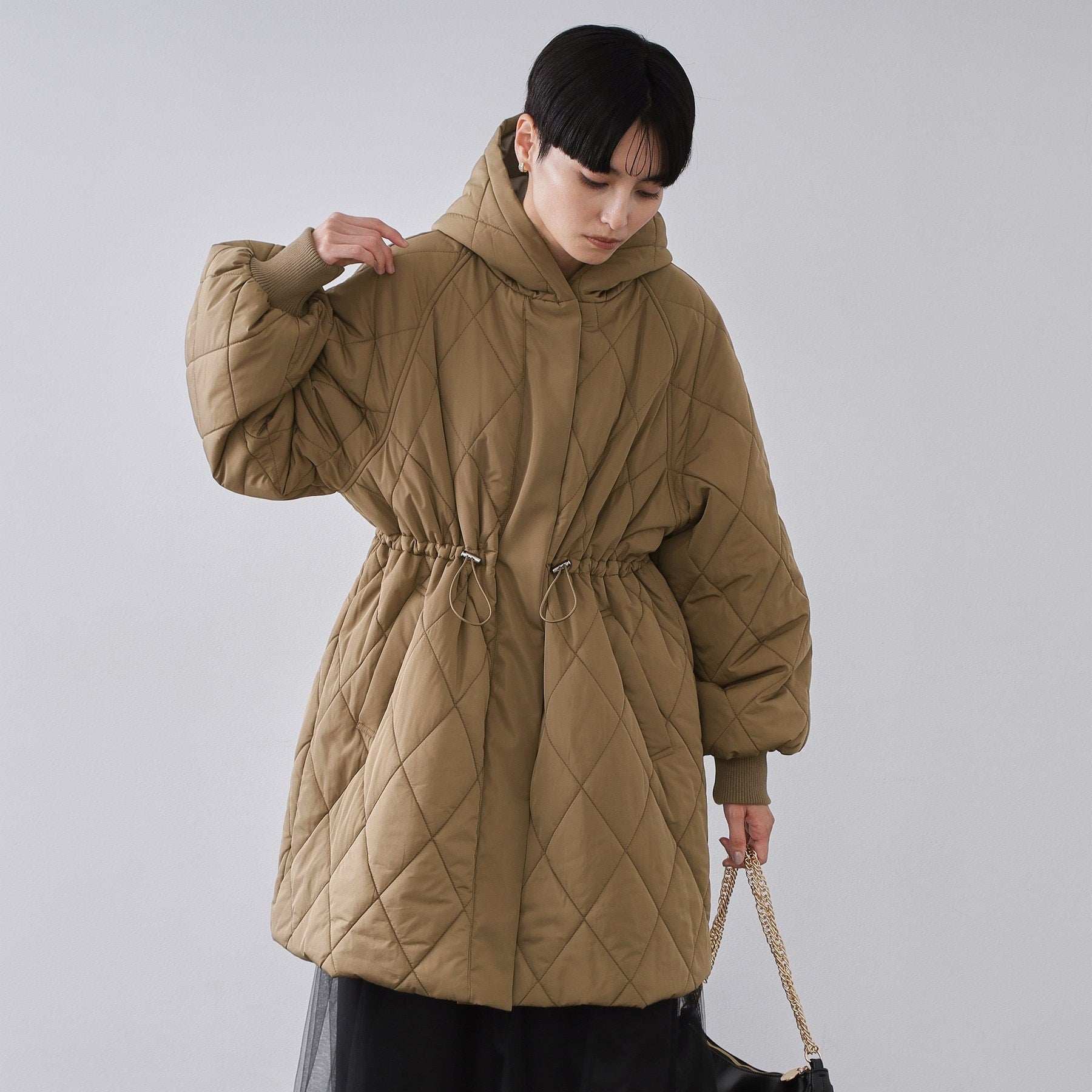 オペーク ドット クリップ OPAQUE.CLIP 撥水キルティングロングコート【洗える】 （モカブラウン(042)） モカブラウン(042)