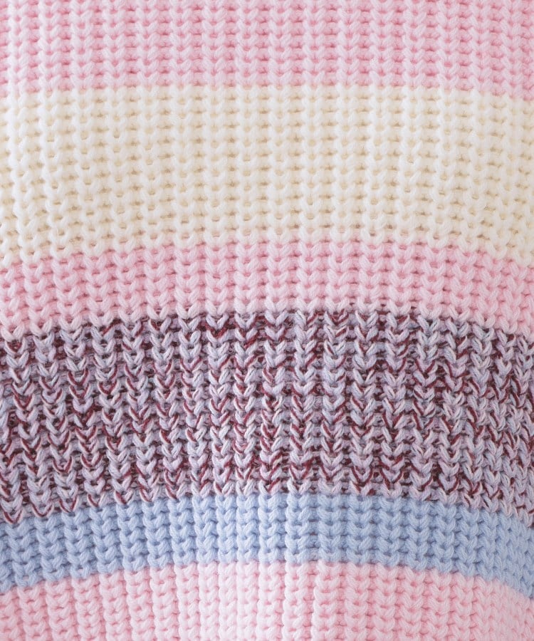 オペーク ドット クリップ OPAQUE.CLIP カラーボーダーミドルゲージニット （ピンク(371)） ピンク(371)