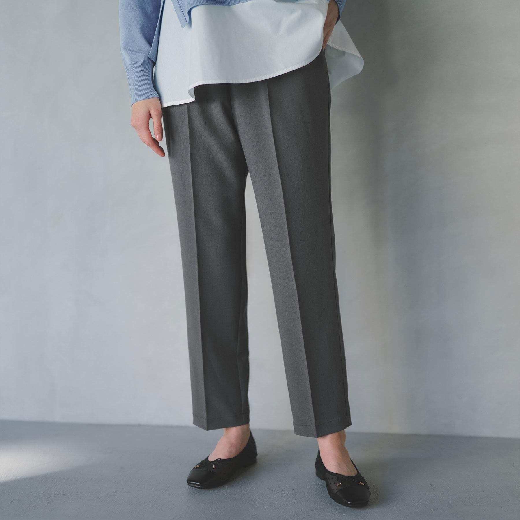 オペーク ドット クリップ OPAQUE.CLIP 美脚ストレッチイージーテーパードパンツ【洗濯機OK】 （ライトベージュ(051)） ライトベージュ(051)