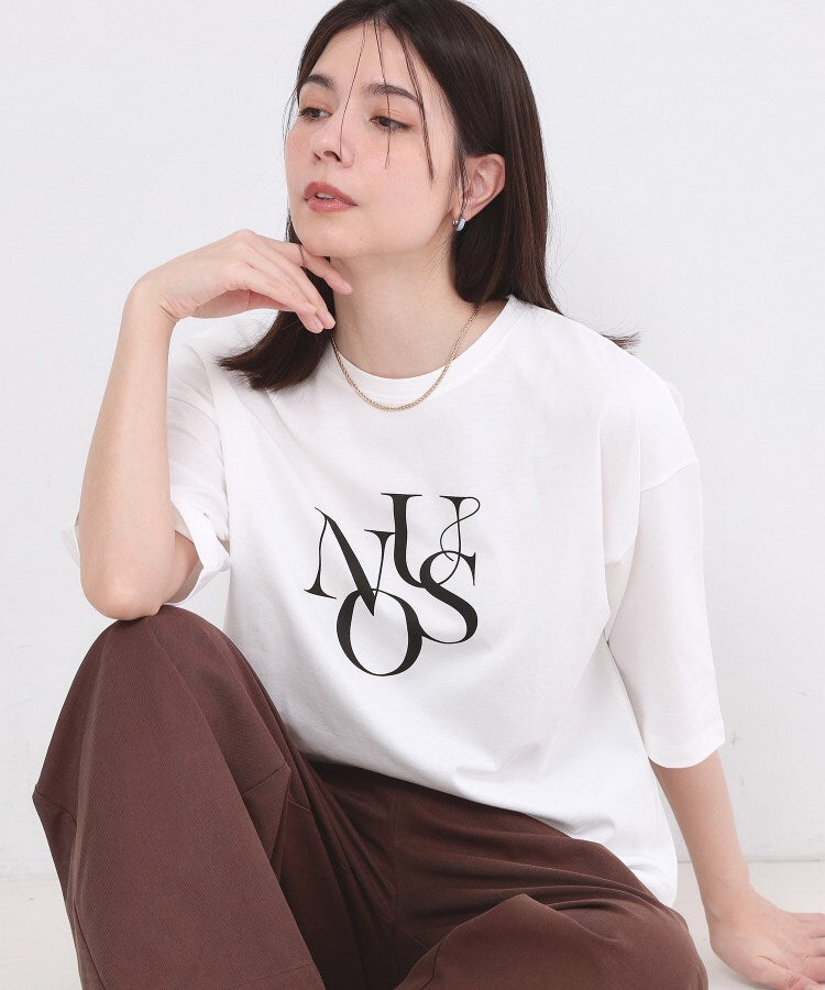 オペーク ドット クリップ OPAQUE.CLIP リラクシーロゴプリントTシャツ【洗濯機OK】 （ホワイト(001)） ホワイト(001)