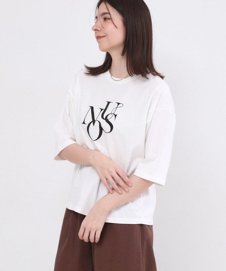 オペーク ドット クリップ OPAQUE.CLIP リラクシーロゴプリントTシャツ【洗濯機OK】 （ホワイト(001)） ホワイト(001)