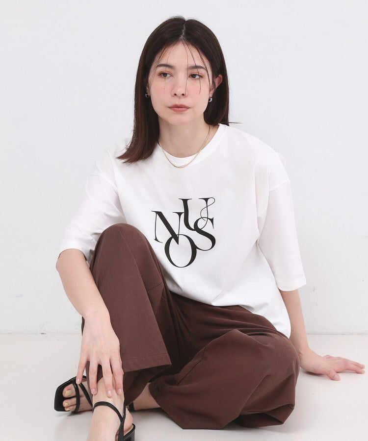 オペーク ドット クリップ OPAQUE.CLIP リラクシーロゴプリントTシャツ【洗濯機OK】 （ホワイト(001)） ホワイト(001)