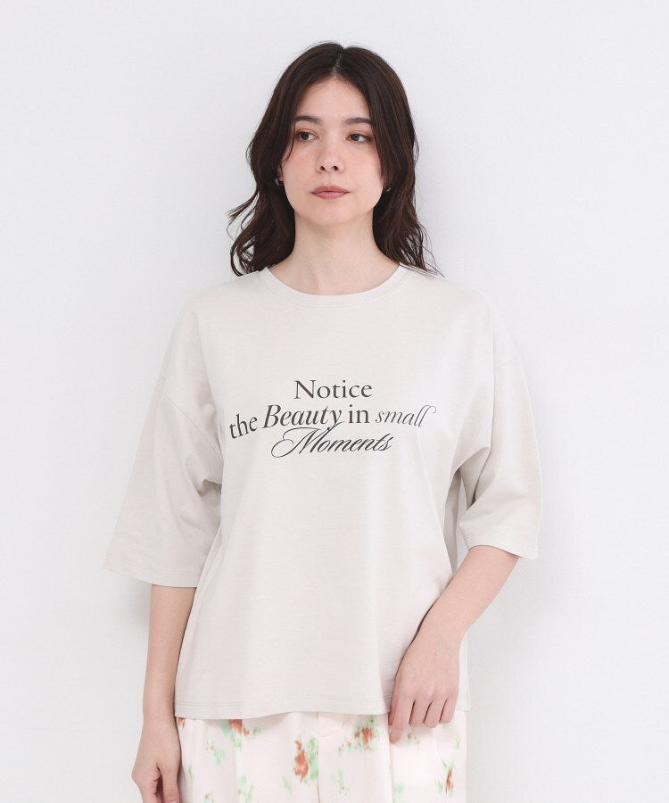 オペーク ドット クリップ OPAQUE.CLIP リラクシーロゴプリントTシャツ【洗濯機OK】 （ホワイト(001)） ホワイト(001)