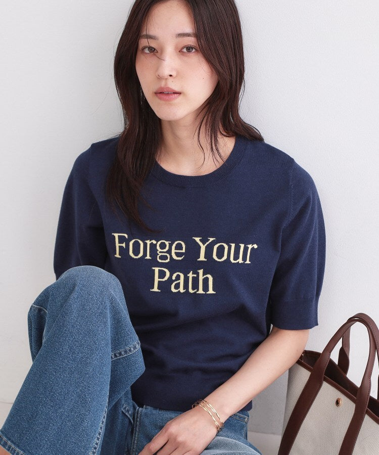 オペーク ドット クリップ OPAQUE.CLIP ロゴジャカードニット【洗濯機OK】 （ネイビー(094)） ネイビー(094)