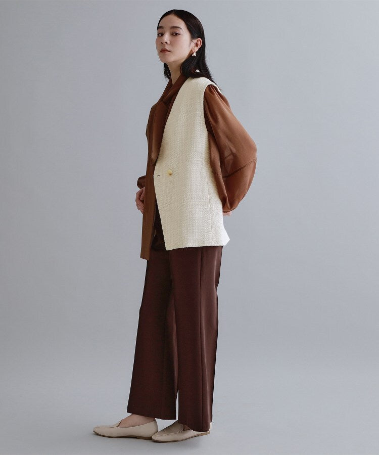 オペーク ドット クリップ OPAQUE.CLIP 【es】ファンシーツイードノーカラージレ／セットアップ対応【洗える】 （オフホワイト(403)） オフホワイト(403)