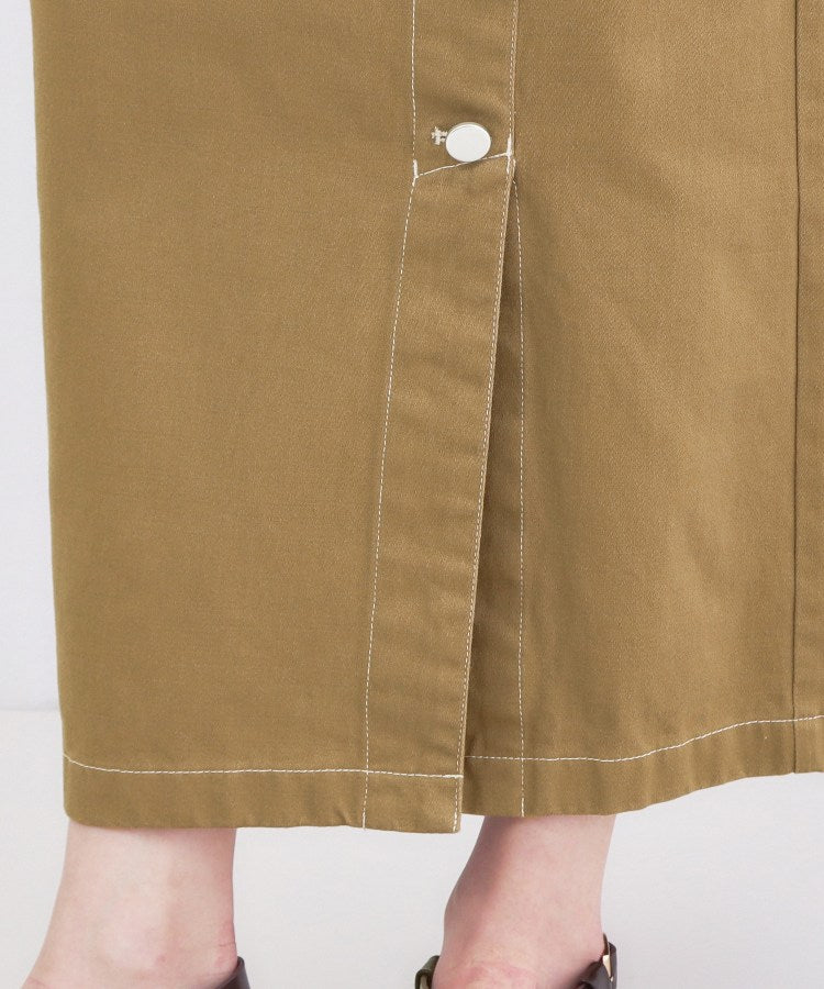 オペーク ドット クリップ OPAQUE.CLIP ボタンデザインナロースカート【洗濯機OK】 （キャメルブラウン(041)） キャメルブラウン(041)