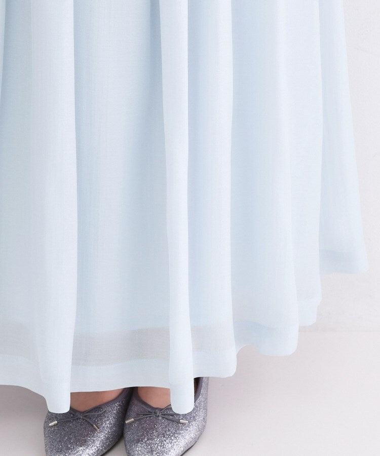 オペーク ドット クリップ OPAQUE.CLIP シャイニーオーガンジー タックフレアスカート （チャコールグレー(014)） チャコールグレー(014)