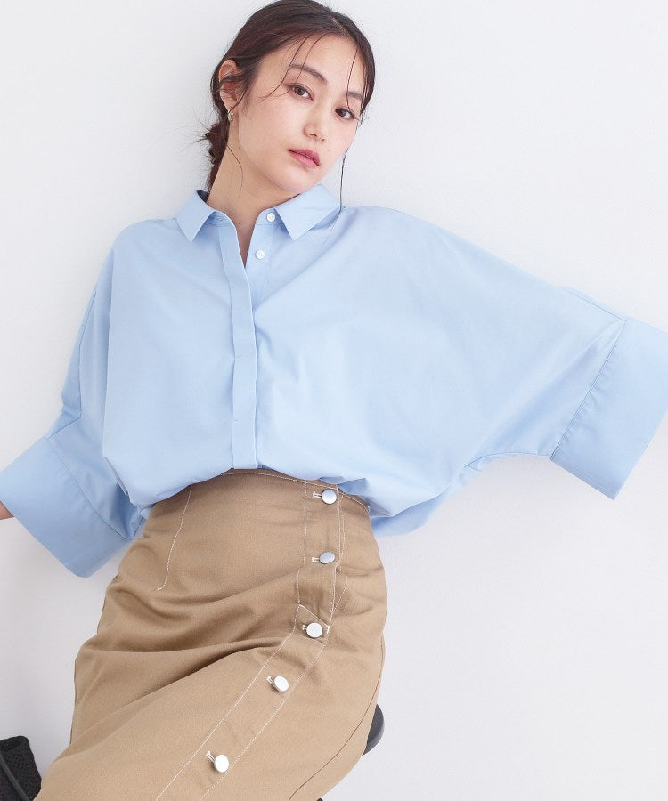 オペーク ドット クリップ OPAQUE.CLIP ハーフスリーブシャツ【洗濯機OK／防シワ加工】 （ブルー(091)） ブルー(091)