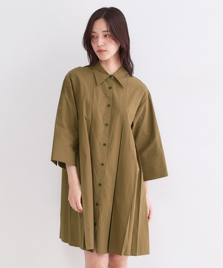 オペーク ドット クリップ OPAQUE.CLIP プリーツミニシャツワンピース【洗濯機OK】 （ホワイト(001)） ホワイト(001)