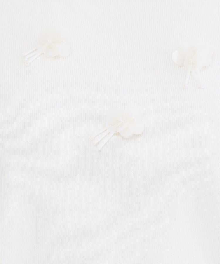 オペーク ドット クリップ OPAQUE.CLIP ビジューモチーフニット【洗える】 （サックスブルー(090)） サックスブルー(090)