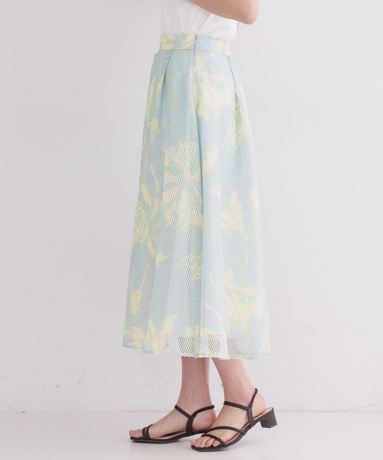 オペーク ドット クリップ OPAQUE.CLIP プリントアソートメッシュフレアスカート【洗濯機OK】 （ブラック(019)） ブラック(019)