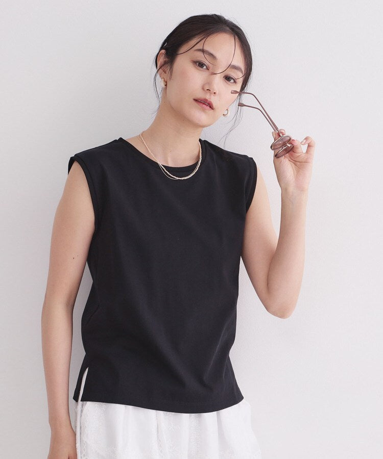 オペーク ドット クリップ OPAQUE.CLIP マルチボーダーアソート ノースリーブTシャツ【洗濯機OK】 （ブラック(019)） ブラック(019)
