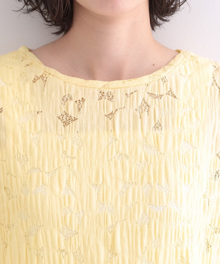 オペーク ドット クリップ OPAQUE.CLIP レースジャカードカットソー【洗濯機OK】 （イエロー(031)） イエロー(031)