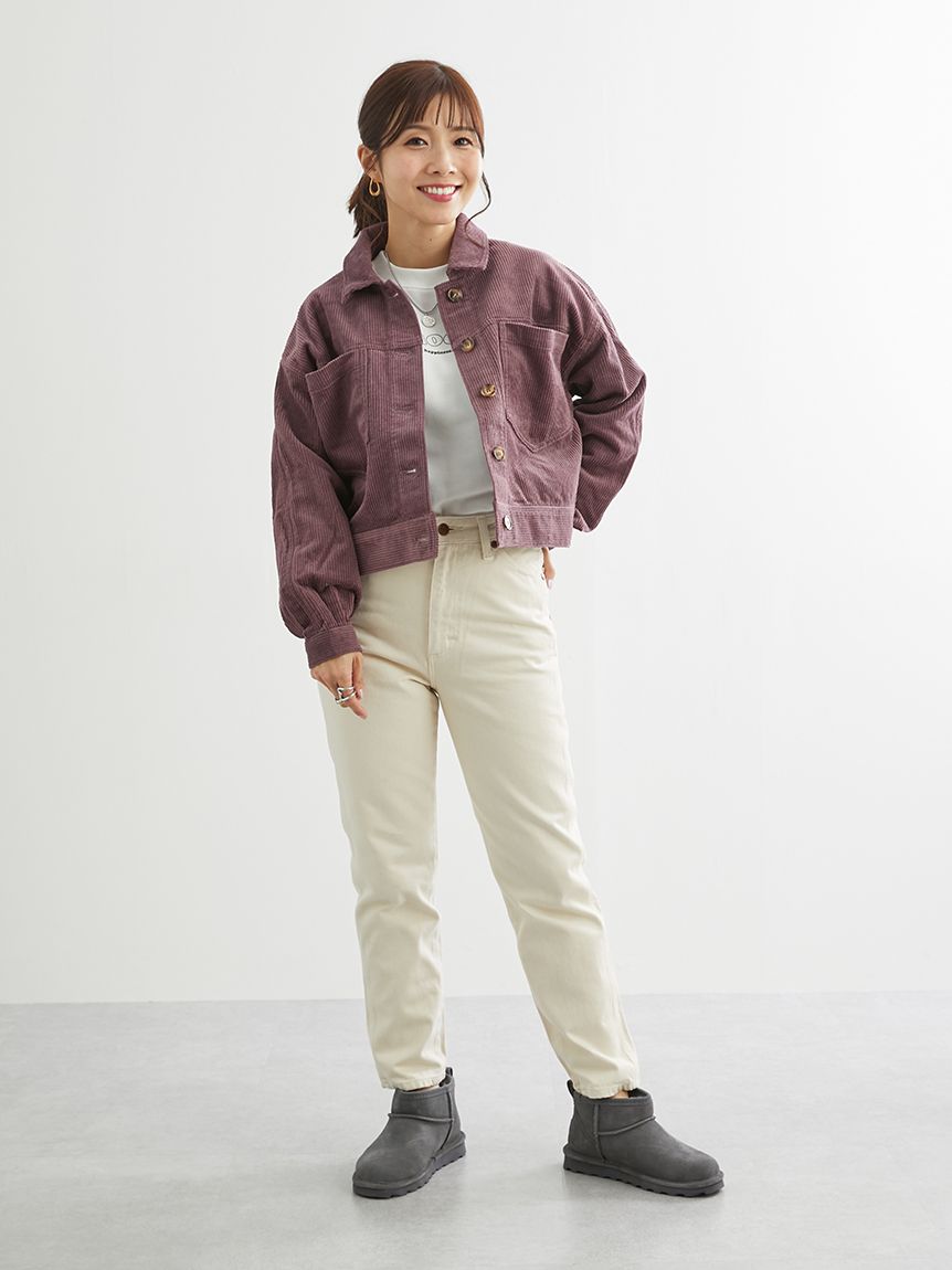 オペーク ドット クリップ OPAQUE.CLIP ハイウエストテーパードデニム （レッド） レッド