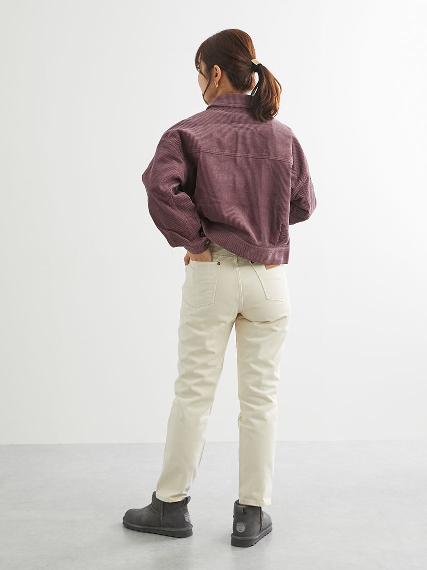 オペーク ドット クリップ OPAQUE.CLIP ハイウエストテーパードデニム （レッド） レッド