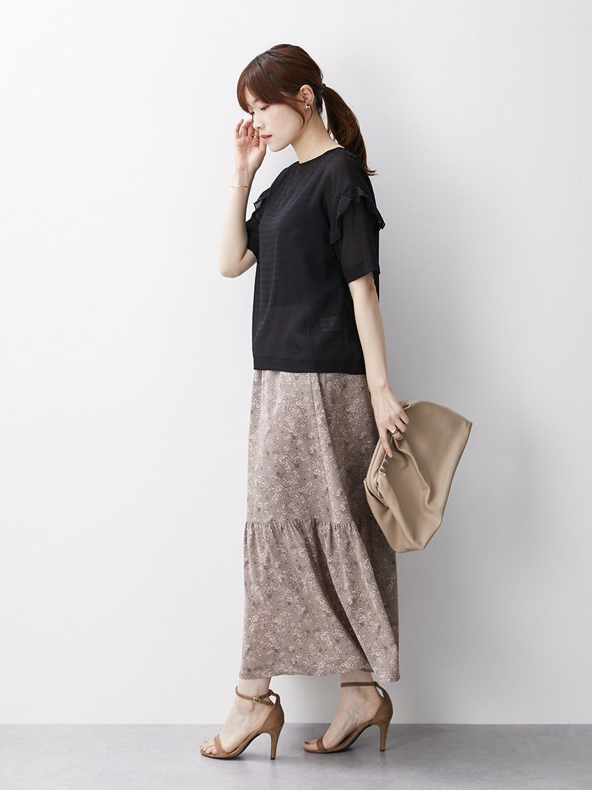 オペーク ドット クリップ OPAQUE.CLIP 【BEAUTE DE OPAQUE】シュワシュワ肩フリルトップス （ブラウン系） ブラウン系