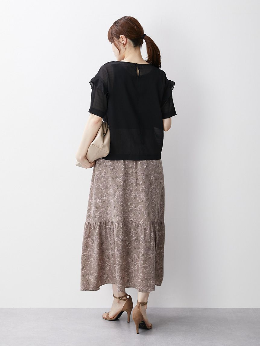 オペーク ドット クリップ OPAQUE.CLIP 【BEAUTE DE OPAQUE】シュワシュワ肩フリルトップス （ブラウン系） ブラウン系