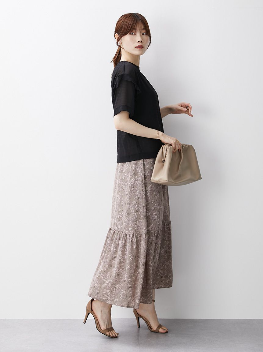 オペーク ドット クリップ OPAQUE.CLIP 【BEAUTE DE OPAQUE】シュワシュワ肩フリルトップス （ブラウン系） ブラウン系