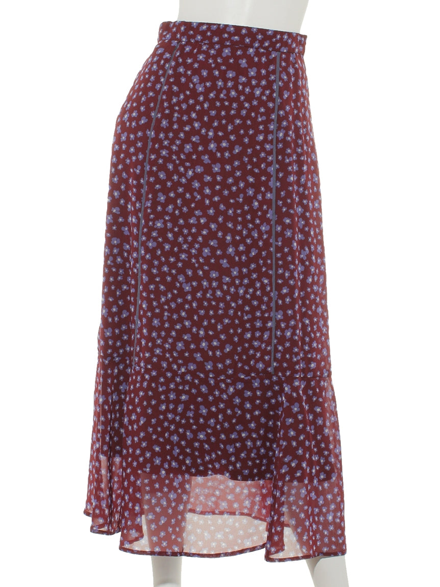 オペーク ドット クリップ OPAQUE.CLIP フラワーフレアパイピングスカート （ダークブラウン） ダークブラウン