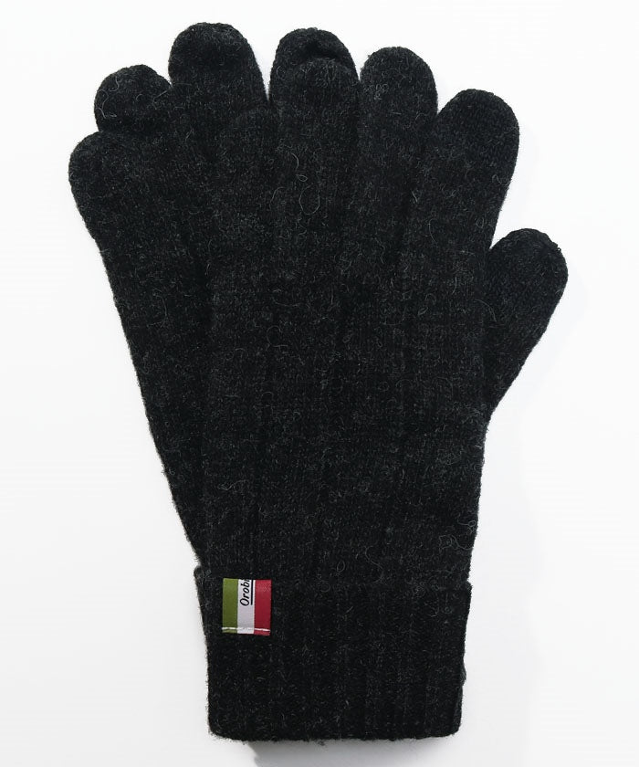 オロビアンコ Orobianco ベーシック折り返しカフスニット手袋 （CHARCOAL） CHARCOAL