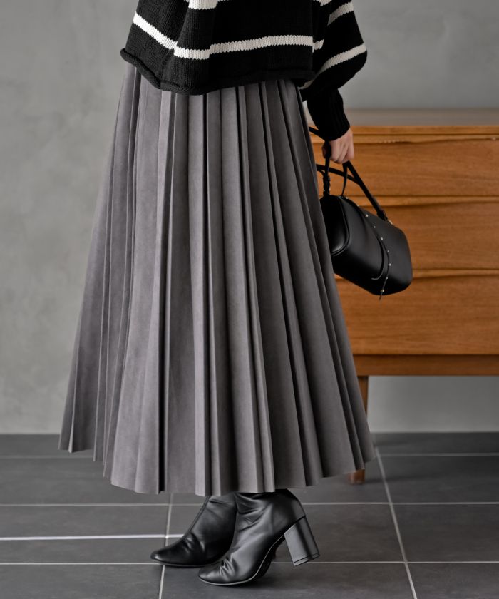 アールピーエス rps ランダムプリーツスウェードスカート （モカ） モカ